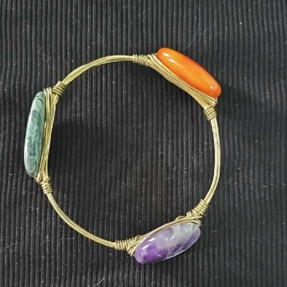 Bourbon and Bowties Gold Bracelet with Vibrant Stones